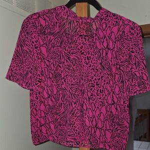 Pink Animal Print Women's Top